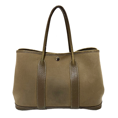 エルメス ガーデンパーティTPM エトゥープ トワルオフィシエ×レザー