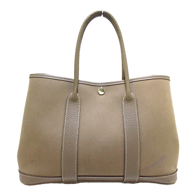 エルメス ガーデンパーティTPM エトゥープ トワルオフィシエ×レザー