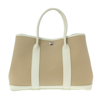 エルメス ガーデンパーティTPM ベージュ×アイボリー トワルオフィシエ×レザー