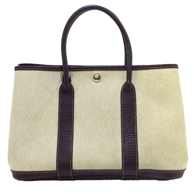 エルメス ガーデンパーティTPM ベージュ×ダークブラウン トワルアッシュ×レザー