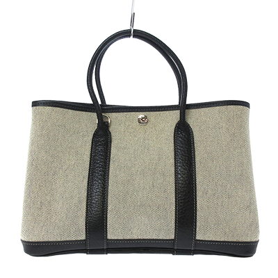 エルメス ガーデンパーティTPM 白×黒 トワルアッシュ×ブッフルスキッパー