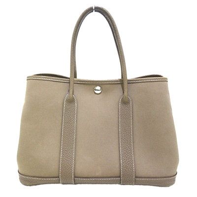 エルメス ガーデンパーティTPM エトゥープ トワルオフィシエ×レザー