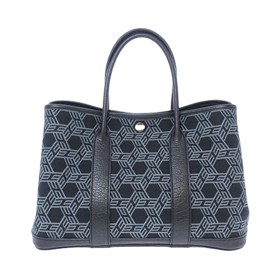 エルメス ガーデンパーティTPM 黒×ダークグレー トワルソーアッシュ×レザー