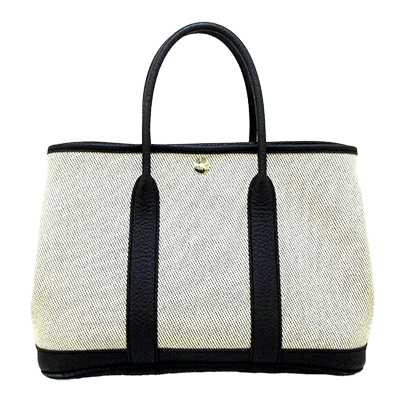 エルメス ガーデンパーティTPM アイボリー×黒 トワルアッシュ×レザー