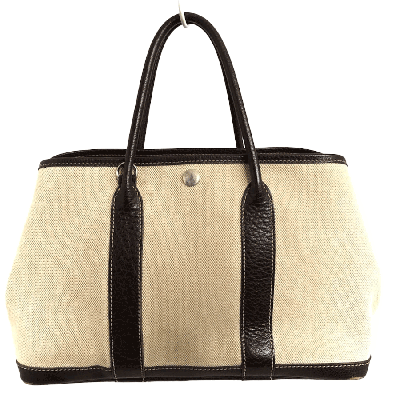 エルメス ガーデンパーティTPM ダークブラウン×ベージュ トワルアッシュ×レザー