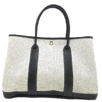 エルメス ガーデンパーティTPM アイボリー×黒 トワルアッシュ×レザー