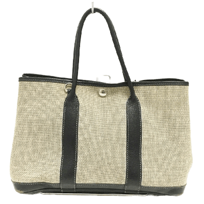 エルメス ガーデンパーティTPM アイボリー×黒 トワルアッシュ×レザー
