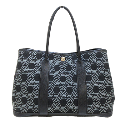 エルメス ガーデンパーティTPM 黒×グレー トワルソーアッシュ×レザー