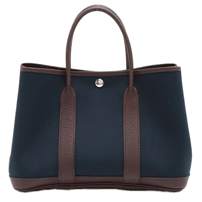 エルメス ガーデンパーティ30 TPM トワルミリタリー×ネゴンダ ネイビー シルバー