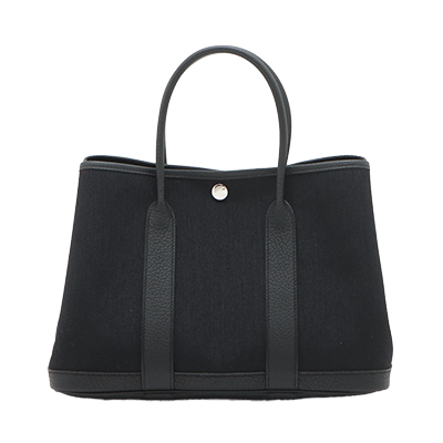 エルメス ガーデンパーティ30 TPM ツイルアッシュ×ネゴンダ レッド シルバー