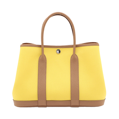 エルメス ガーデンパーティTPM ブッフル×トワルオフィシエ ベージュ×イエロー シルバー