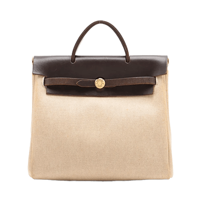 エルメス エールバッグアドPM トワルアッシュxレザー ベージュxカーキ ゴールド