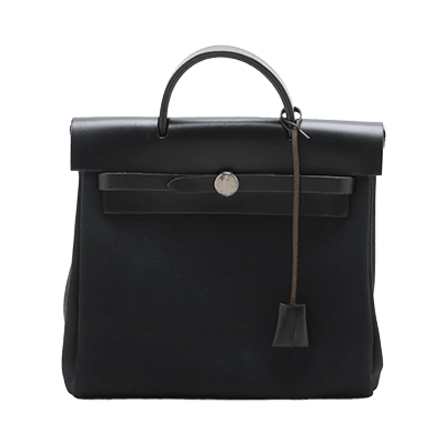 エルメス エールバッグアドPM トワルオフィシエ×カーフレザー ブラック シルバー