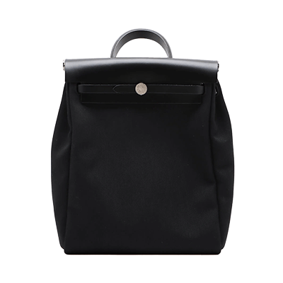 エルメス エールバッグアドPM トワルオフィシエ×カーフレザー ブラック シルバー