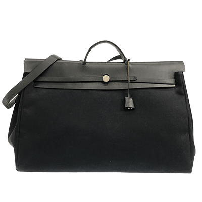 エルメス エールバッグGM 黒 トワルオフィシエ×ボックスカーフ