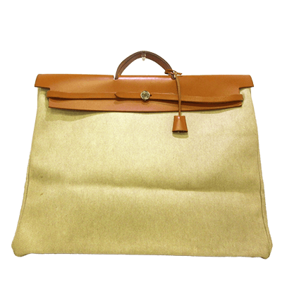 エルメス エールバッグGM アイボリー×ブラウン トワルアッシュ×ボックスカーフ