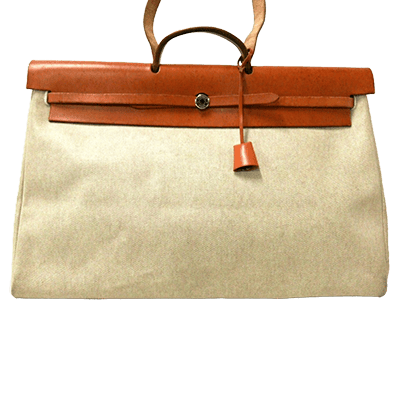 エルメス エールバッグGM ベージュ×ライトブラウン トワルアッシュ×ボックスカーフ