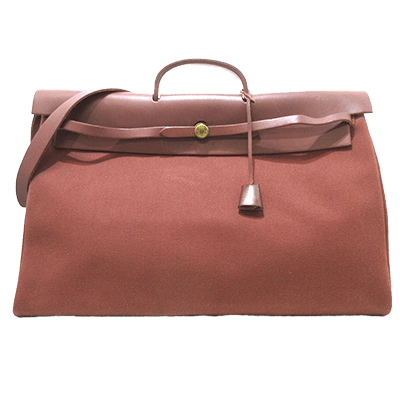 エルメス エールバッグGM ブラウン トワルアッシュ×ボックスカーフ