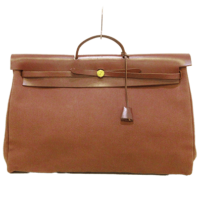 エルメス エールバッグGM ダークブラウン×アイボリー トワルアッシュ×ボックスカーフ