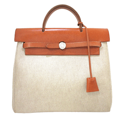 エルメス エールバッグアド ベージュ×ブラウン トワルアッシュ×ボックスカーフ