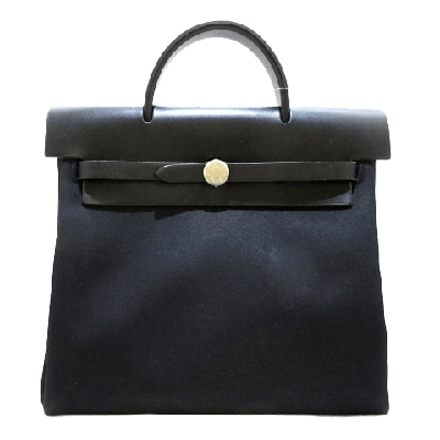 エルメス エールバッグアド 黒 トワルオフィシエ×レザー