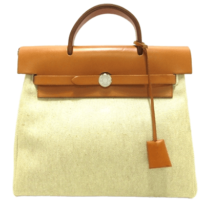 エルメス エールバッグアド アイボリー×ブラウン トワルオフィシエ×ボックスカーフ