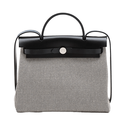 エルメス エールバッグジップPM トワルGM ブラック シルバー