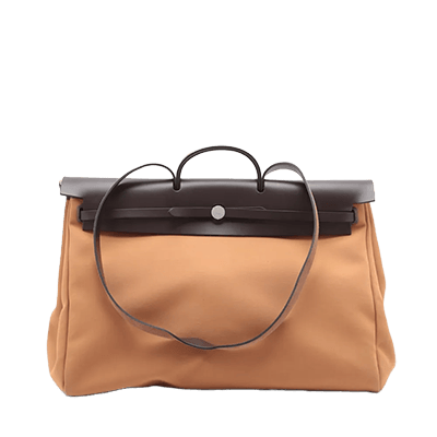 エルメス エールバッグジップGM トワルオフィシエxヴァッシュハンター ブラウン シルバー