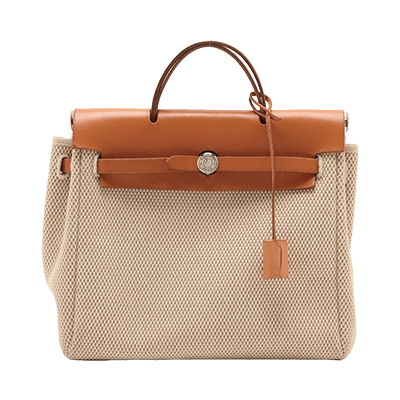 エルメス エールバッグアドPM トワルGM ベージュ シルバー