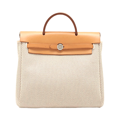 エルメス エールバッグアドPM トワルGM ベージュ シルバー