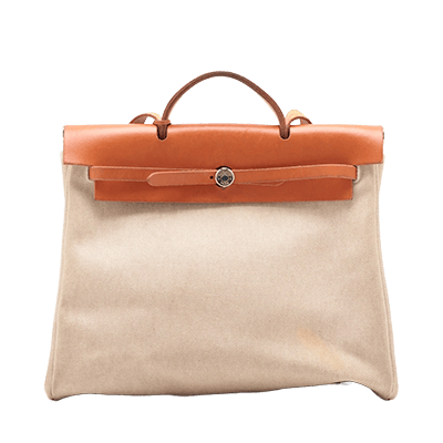 エルメス エールバッグMM トワルアッシュ×ヴァッシュハンター ベージュ シルバー