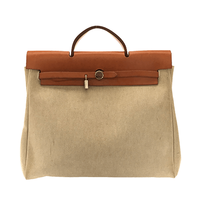 エルメス エールバッグMM アイボリー×ブラウン トワルアッシュ×ボックスカーフ