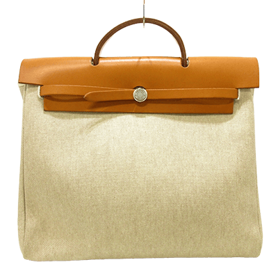 エルメス エールバッグMM アイボリー×ブラウン トワルアッシュ×ボックスカーフ