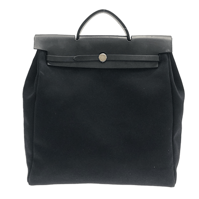 エルメス エールバッグMM 黒 トワルオフィシエ×ボックスカーフ