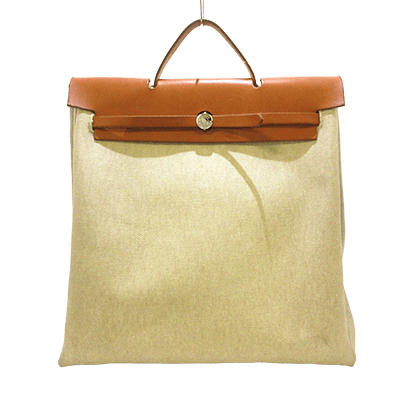 エルメス エールバッグMM アイボリー×ブラウン トワルアッシュ×ボックスカーフ