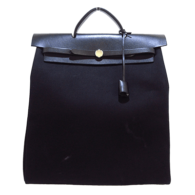 エルメス エールバッグMM 黒 ボックスカーフ×トワルオフィシエ