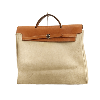 エルメス エールバッグMM アイボリー×ブラウン トワルアッシュ×ボックスカーフ