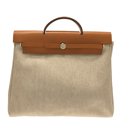 エルメス エールバッグMM アイボリー×ブラウン トワルアッシュ×ボックスカーフ