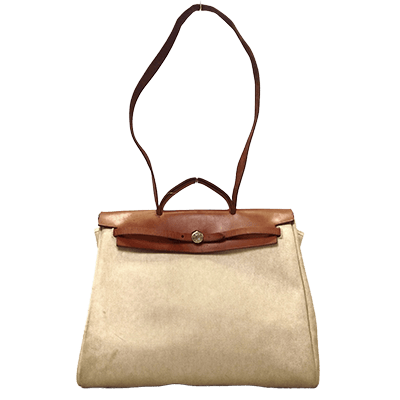 エルメス エールバッグMM ベージュ トワルアッシュ×ボックスカーフ