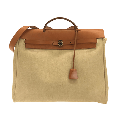 エルメス エールバッグMM アイボリー×ブラウン トワルアッシュ×ボックスカーフ