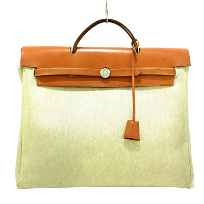 エルメス エールバッグMM アイボリー×ブラウン トワルアッシュ×ボックスカーフ