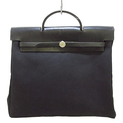 エルメス エールバッグMM 黒 ボックスカーフ×トワルオフィシエ