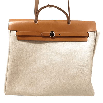 エルメス エールバッグMM アイボリー×ブラウン トワルアッシュ×ボックスカーフ