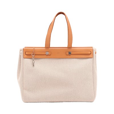 エルメス エールバッグ カバスMM トワルGMxヴァッシュハンター ベージュ シルバー