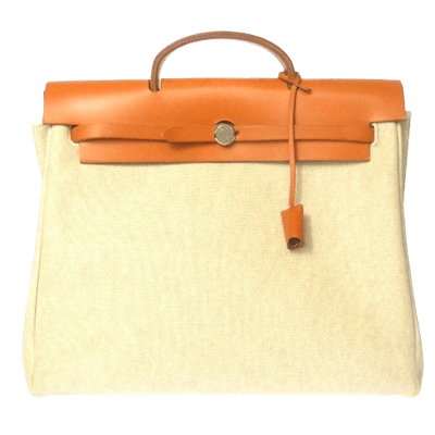 エルメス エールバッグMM アイボリー×ブラウン トワルアッシュ×ボックスカーフ