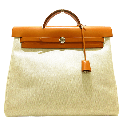 エルメス エールバッグMM アイボリー×ブラウン トワルアッシュ×ボックスカーフ