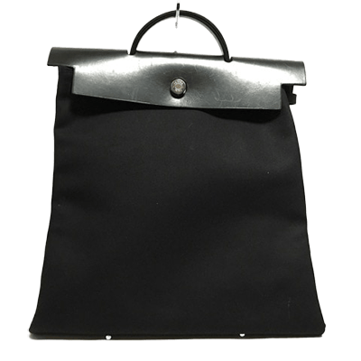 エルメス エールバッグMM 黒 トワルオフィシエ×ボックスカーフ