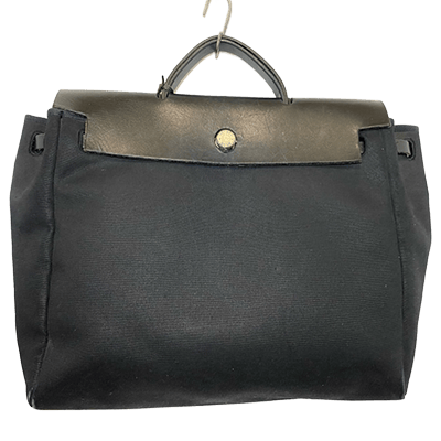 エルメス エールバッグMM 黒 トワルオフィシエ×ボックスカーフ