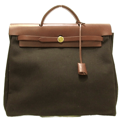 エルメス エールバッグMM ダークブラウン トワルオフィシエ×レザー