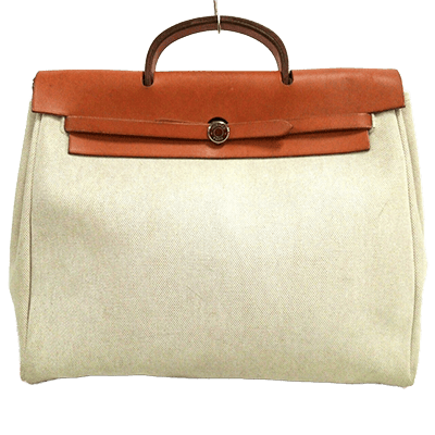 エルメス エールバッグMM アイボリー×ブラウン トワルアッシュ×ボックスカーフ